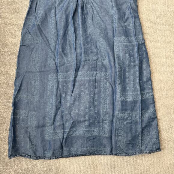 J Jill Denim Shirt Dress Womens Small Short Sleeve Button Front Tencel Lyocell - Picture 11 of 11